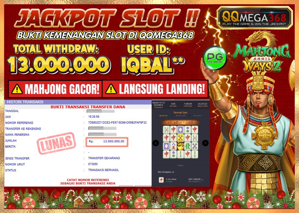 QQMEGA368 JACKPOT Rp 13.000.000 - LUNAS!!!