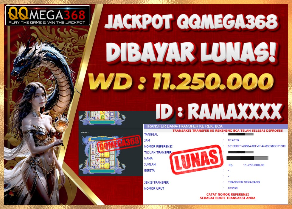 QQMEGA368 JACKPOT Rp 11.250.000 - LUNAS!!!