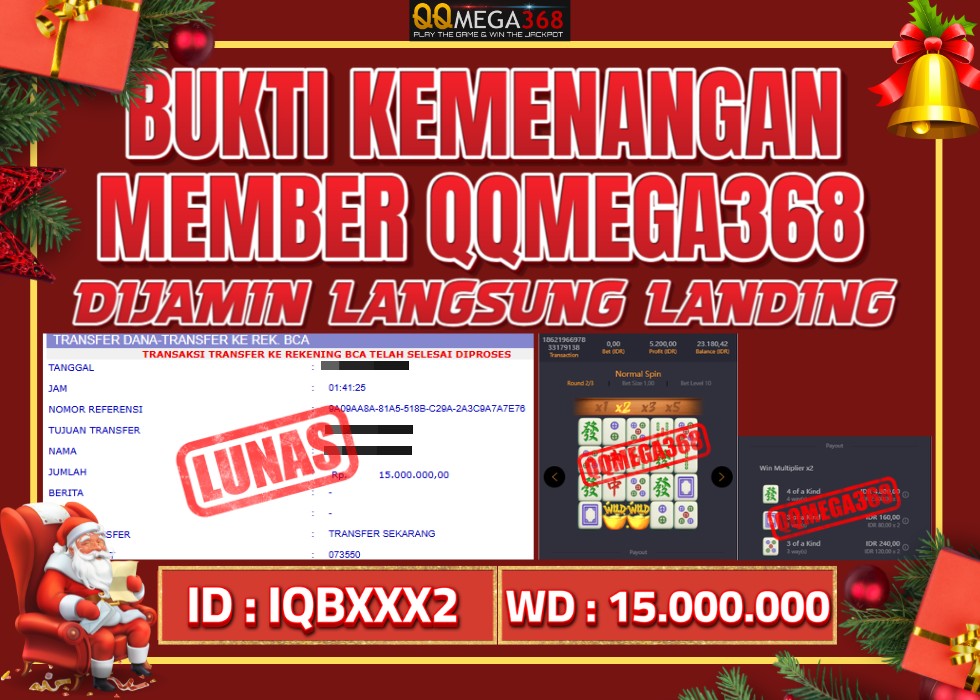 QQMEGA368 JACKPOT Rp 22.408.000 - LUNAS!!!