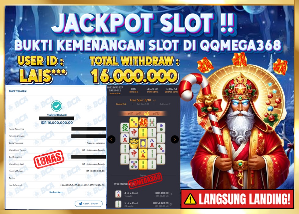 QQMEGA368 JACKPOT Rp 16.000.000 - LUNAS!!!