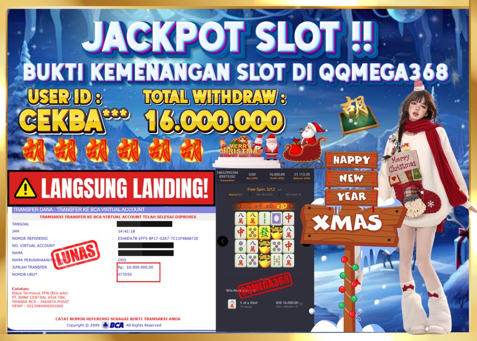 QQMEGA368 JACKPOT Rp 16.000.000 - LUNAS!!!