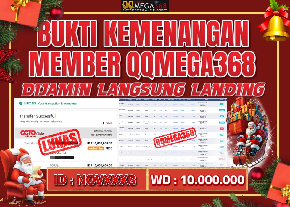 QQMEGA368 JACKPOT Rp 10.000.000 - LUNAS!!!
