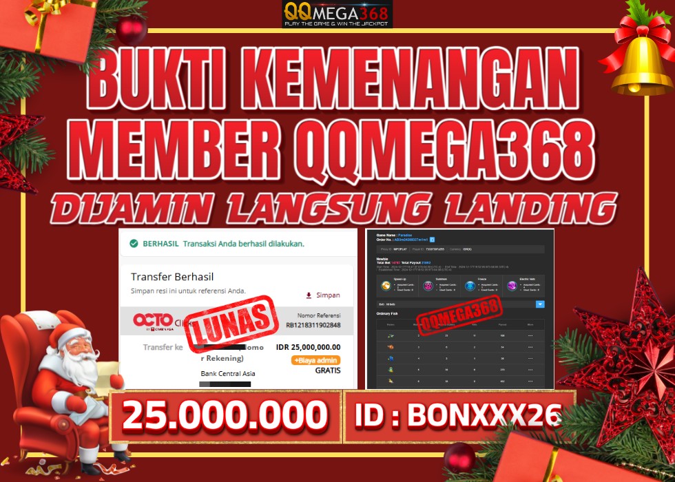 QQMEGA368 JACKPOT Rp 25.000.000 - LUNAS!!!