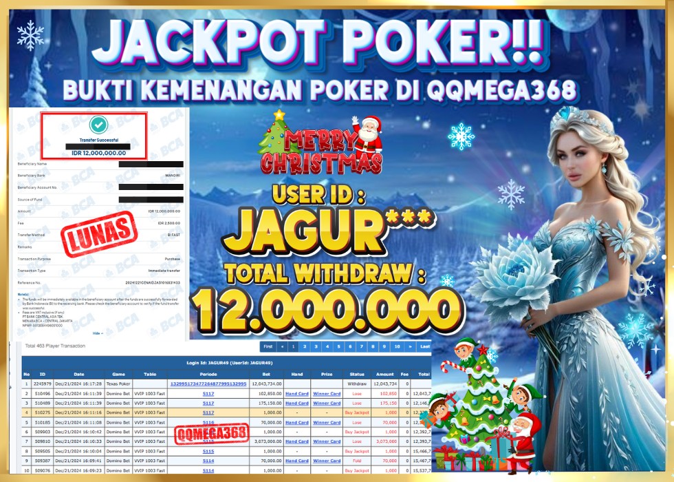 QQMEGA368 JACKPOT Rp 12.000.000 - LUNAS!!!