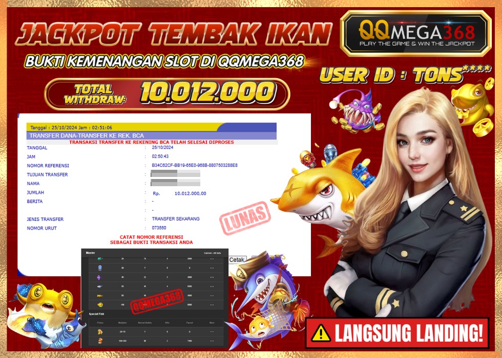QQMEGA368 JACKPOT Rp 10.012.000 - LUNAS!!!