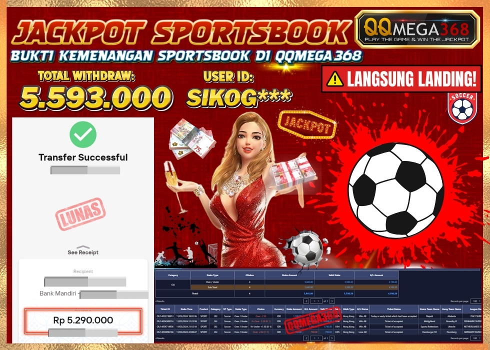 QQMEGA368 JACKPOT Rp 5.593.000 - LUNAS!!!