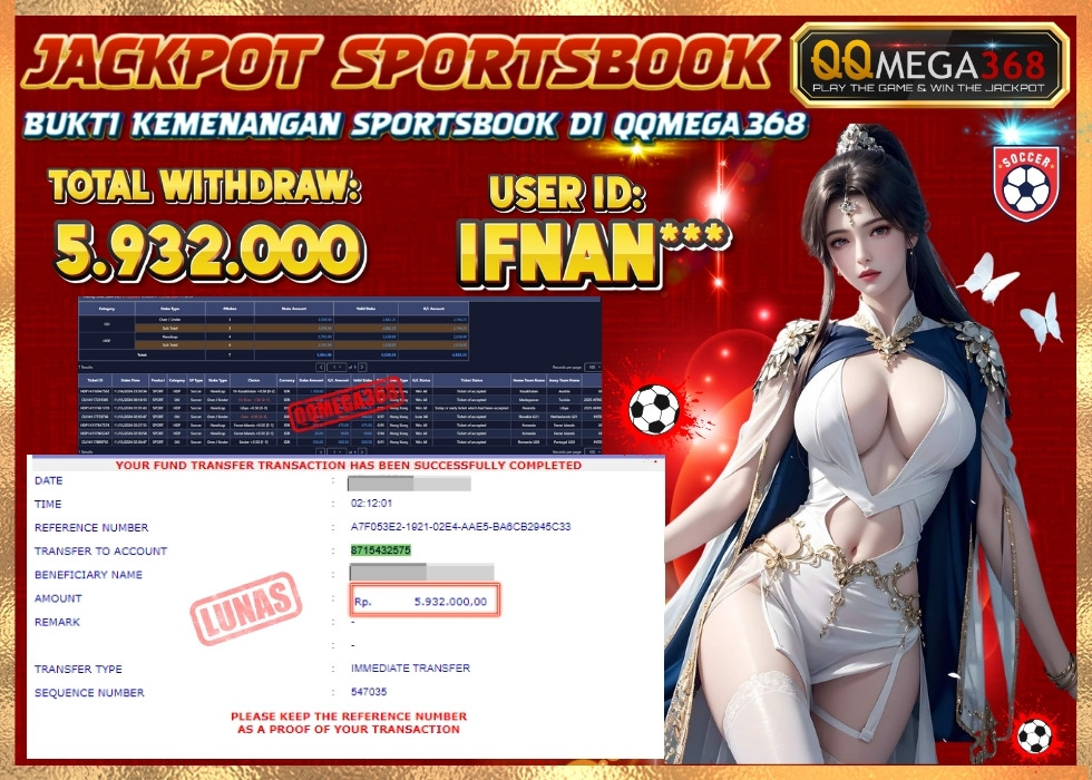 QQMEGA368 JACKPOT Rp 5.932.000 - LUNAS!!!